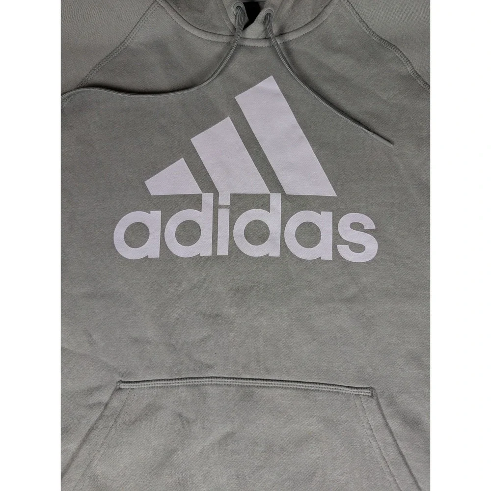 Adidas Hoodie Sweatshirt Mens XL Grey Logo‎ Pullover Hooded Athletic